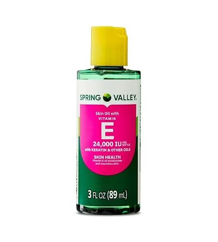 Spring Valley Vitamin E Skin Oil, 24,000 IU, 3 fl oz | Moisturizing Oil for Healthy, Smooth & Hydrated Skin | Nourishing Vitamin E for Face, Body Beauty & Personal Care H4U