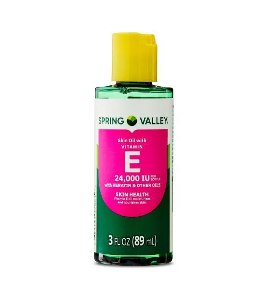 Spring Valley Vitamin E Skin Oil, 24,000 IU, 3 fl oz | Moisturizing Oil for Healthy, Smooth & Hydrated Skin | Nourishing Vitamin E for Face, Body Beauty & Personal Care H4U