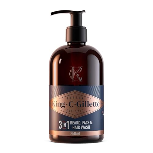 King C. Gillette Beard Wash, Mens Face Wash, 11 oz, Infused with Argan Oil and Avocado Oil to Cleanse Hair and Skin Beauty & Personal Care King C. Gillette