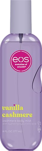 eos Cashmere Body Mist, Vanilla Cashmere, Soft Musk, Cozy Caramel, Hair Mist, Body Spray for Women Moisturizing, Hyaluronic Acid, Vanilla Body Spray Beauty & Personal Care eos