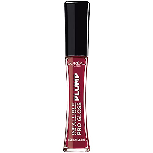 L'Oreal Paris Infallible Pro Gloss Plump Lip Gloss with Hyaluronic Acid, Long Lasting Plumping Shine, Lips Look Instantly Fuller and More Plump, Ruby Beauty & Personal Care L'Oreal Paris