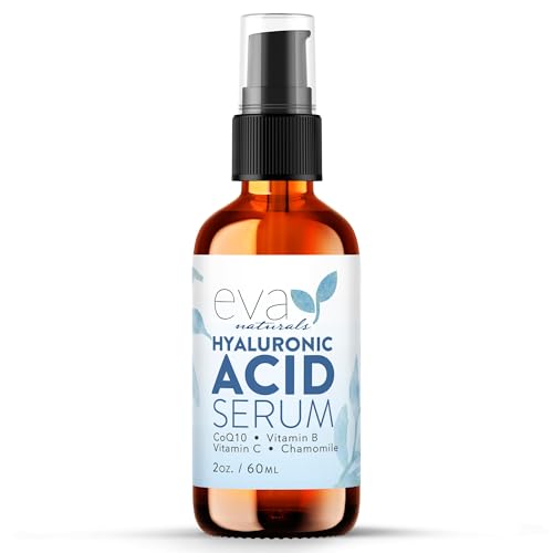 Eva Naturals Hyaluronic Acid Serum for Face - Lightweight Hydrating Facial Serum - Daily Moisturizer with Vitamin B5 - 60 ml Beauty & Personal Care Eva Naturals