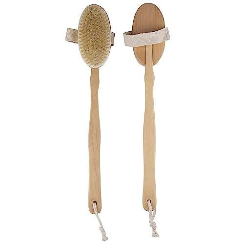 Juvale Dry Brushing Body Brush - Versatile Dry & Shower Brush - Long-Handle Back Scrubber - Bath Scrubber with Removable Handle - Pack of 2, 16.9 in Beauty & Personal Care Juvale
