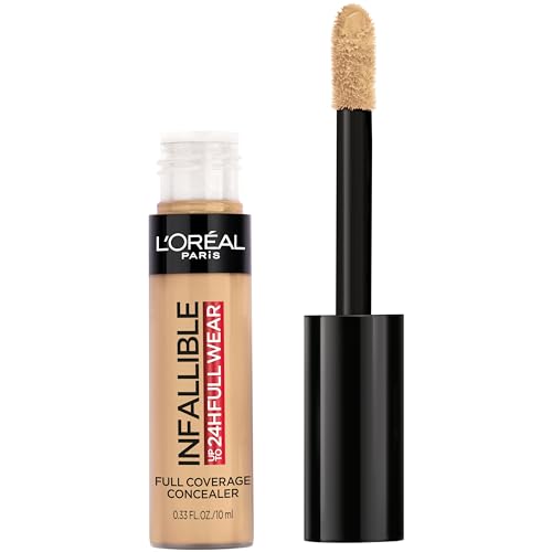 L'Oreal Paris Makeup Infallible Full Wear Waterproof Matte Concealer, Full Coverage, Cashew, 0.33 fl. oz.