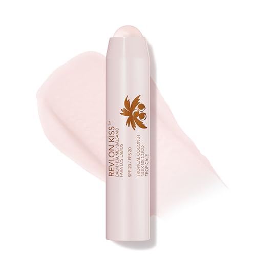 Revlon Kiss Tinted Lip Balm with SPF 20, Hydrating, Flavored, Infused with Natural Fruit Oils, 010 Tropical Coconut, 0.09 oz Beauty & Personal Care REVLON