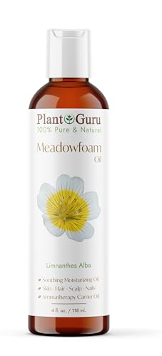 Meadowfoam Oil 4 fl. oz. Cold Pressed 100% Pure Natural Carrier - Skin, Face, Body, and Hair Moisturizer. Ideal for DIY Creams, Lotions, and Lip Balms Beauty & Personal Care Plant Guru