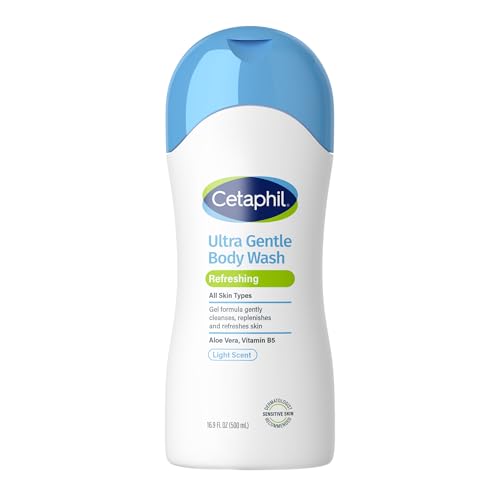 Cetaphil Ultra Gentle Refreshing Body Wash, Refreshing Scent For Dry to Normal, Sensitive Skin, 16.9 Fl Oz, with Aloe Vera, Vitamin B5 Beauty & Personal Care Cetaphil