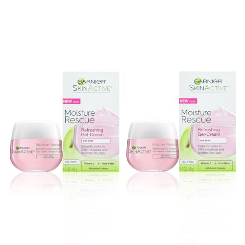 Garnier Moisture Rescue Refreshing Gel-Cream for Dry Skin, Oil-Free, 1.7 Oz (50g), 2 Count (Packaging May Vary) Beauty & Personal Care Garnier