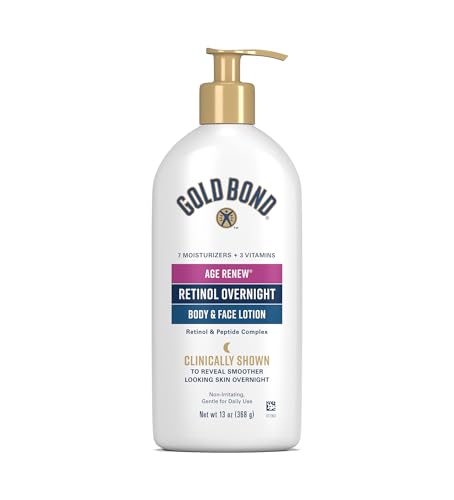 Gold Bond Age Renew Retinol Overnight Body & Face Lotion, Retinol Face and Body Lotion with Peptide Complex, 13 oz Beauty & Personal Care Gold Bond