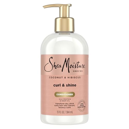 SheaMoisture Curl & Shine Conditioner Coconut & Hibiscus, for Thick, Curly Hair to Moisturize & Soften, 13 oz Beauty & Personal Care SheaMoisture