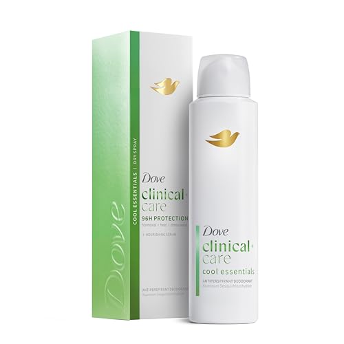 Dove Clinical + Care Antiperspirant Deodorant Dry Spray for Women, 96H Clinical Strength Sweat & Odor Protection, With Nourishing Serum, Cool Beauty and Personal Care Dove