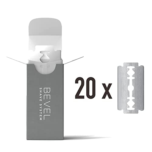 Bevel Safety Razor Replacement Blades 20 Pack, Double Edge Safety Razor for Men Blades to Prevent Razor Bumps and Skin Irritation, Single Blade Razor Beauty and Personal Care Bevel
