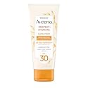Aveeno Protect + Hydrate Moisturizing Sunscreen Lotion with Broad Spectrum SPF 30 & Prebiotic Oat, Weightless Sweat & Water-Resistant Full Body Beauty & Personal Care Aveeno