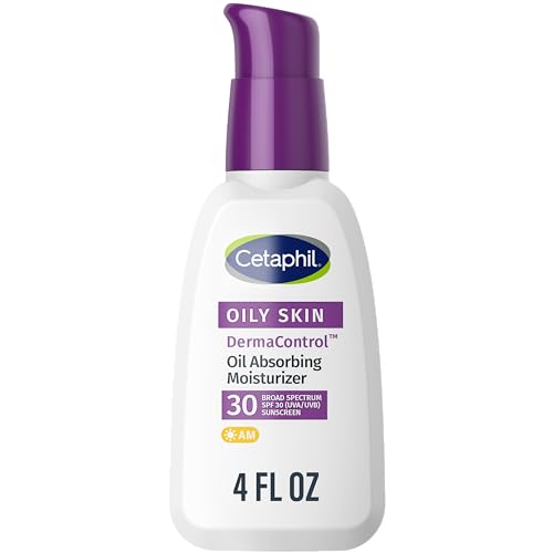 Cetaphil DermaControl Oil Absorbing Moisturizer with SPF 30, For Sensitive, Oily Skin, 4 Fl oz, Absorbs Oil, Reduces Shine, Hydrates, Protects, No Beauty & Personal Care Cetaphil