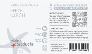 Eco-Friendly Face Wash and Face Moisturizer Set - Sensitive Skin, 2.7 oz (Refillable Bottle with Pump) Beauty & Personal Care Plaine Products