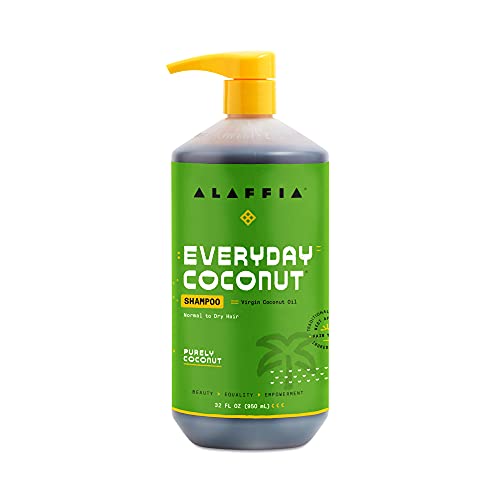 Alaffia EveryDay Coconut Shampoo - Normal to Dry Hair, Helps Gently Clean Scalp and Hair of Impurities with Ginger and Coconut Oil, Fair Trade, Purely