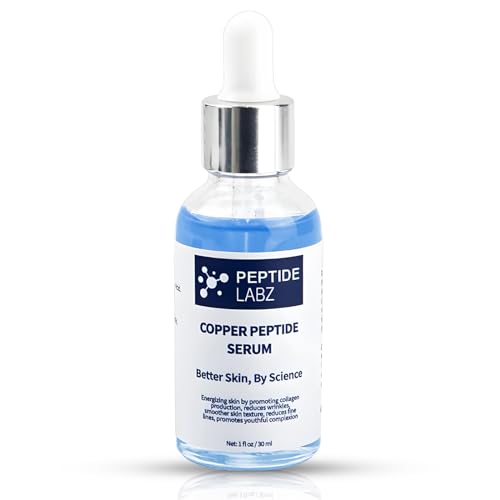 Copper Peptide Serum for Face - Anti Wrinkle - Hyaluronic Acid - Raw Aloe - Increase Collagen - 1oz/30ml - Anti Aging for Skin Beauty & Personal Care PeptideLabz
