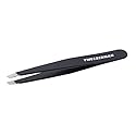 Tweezerman Stainless Steel Slant Tweezer - Eyebrow Tweezers for Women and Men (Black) Beauty & Personal Care Tweezerman