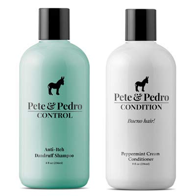 Pete and Pedro Control and Conditon Combo | Extra-Strength Dandruff & Anti-Itch Medicated Coal Tar Peppermint Shampoo Plus Restorative Peppermint Beauty & Personal Care Pete & Pedro