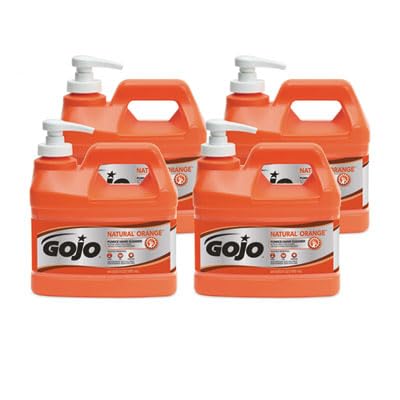GOJO 0958-04 1/2 Gallon Natural Orange w Pumice Hand Cleaner - Quantity 3