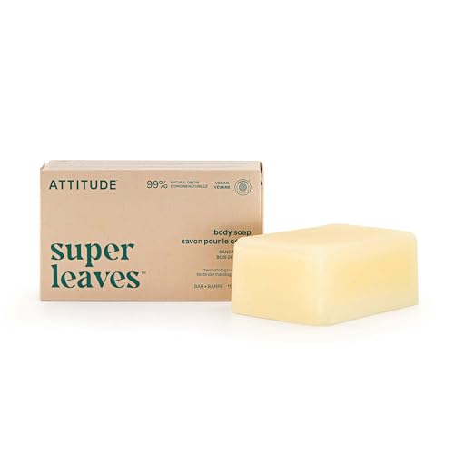 ATTITUDE Body Soap Bar, Natural Origin, Protects and Softens Dry Skin, Coconut & Olive Oils, For Men and Women, EWG verified & Vegan, Sandalwood, 4 Oz Beauty & Personal Care ATTITUDE