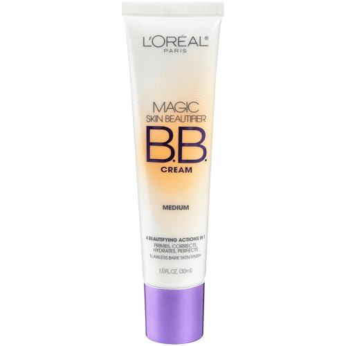 L'Oreal Paris Magic BB Cream, Hydrating Skin Beautifier & Color Changing Foundation, Light Coverage, Medium, 1 fl oz.