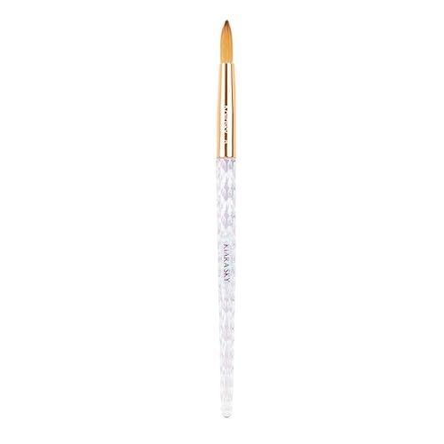 Kiara Sky Acrylic Brush #8 - Clear | 100% Pure Kolinsky | Crystal Cut Handle and Acetone Resistant Beauty & Personal Care KIARA SKY