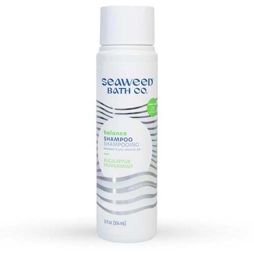 Seaweed Bath Co. Balance Shampoo, Eucalyptus Peppermint Scent, 12 Ounce, Sustainably Harvested Seaweed, Pro Vitamin B5, For Normal to Oily Hair Beauty & Personal Care The Seaweed Bath Co.