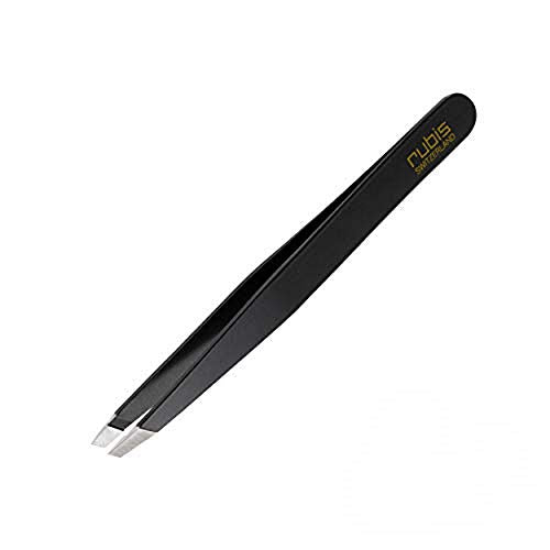 Rubis Classic Stainless Steel Slanted Tweezers for Precise Eyebrows and Hair Removal, 1K104, Made in Switzerland, Black Beauty & Personal Care Rubis