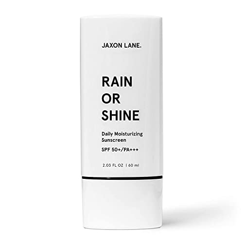 RAIN OR SHINE Anti Aging Face Sunscreen SPF 50 for Clear Skin with Green Tea, Hyaluronic Acid, Vitamin E Oil, Ginseng Extract, Licorice Root - SPF Beauty & Personal Care JAXON LANE