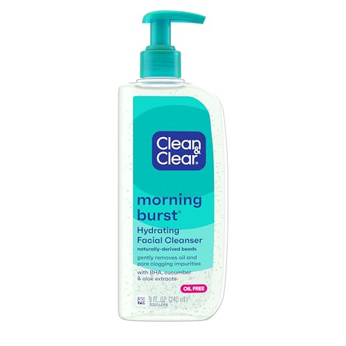 Clean & Clear Morning Burst Oil-Free Hydrating Facial Cleanser with BHA, Cucumber & Aloe Extracts, Face Wash Gently Removes Oil & Pore Clogging Beauty & Personal Care Clean & Clear