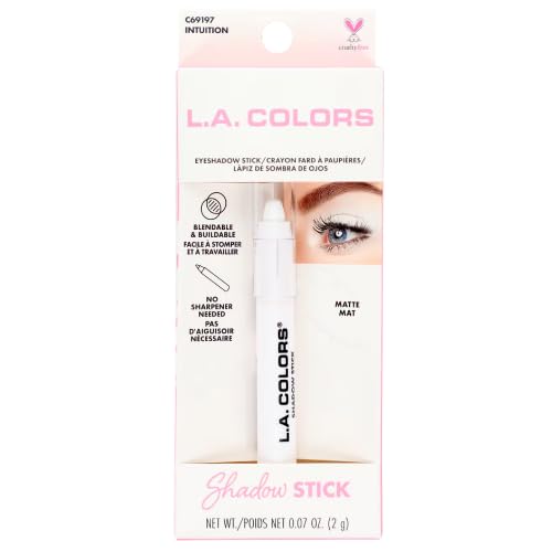 LA Colors Eyeshadow Stick and Eyeliner, Intuition (White), 0.07 oz