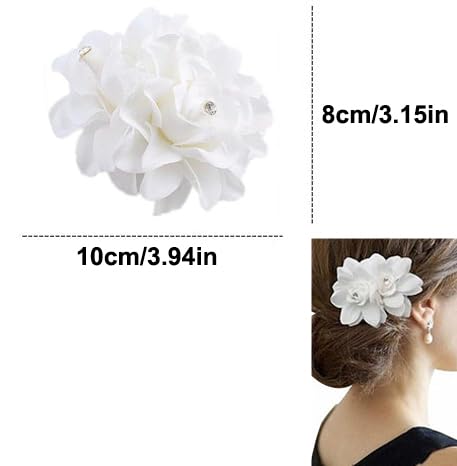 AKOAK Hair Clip, New Beauty Women's Bridal Wedding Rhinestone Orchid Hair Clip Barrette, Women Accessories (1Pcs, White) Beauty & Personal Care AKOAK