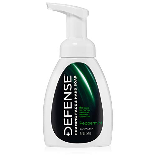 Defense Liquid Foaming Face & Hand Soap, Peppermint 7.5 Fl Oz with Tea Tree, Eucalyptus, Jojoba, Aloe Vera, Olive & Coconut Oils Beauty & Personal Care Defense Soap