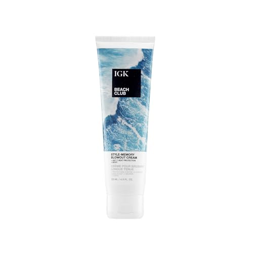 IGK BEACH CLUB Style-Memory Blowout Cream | Volume + Bounce + Heat Protectant | Vegan + Cruelty Free | 4.5 Oz Beauty & Personal Care IGK