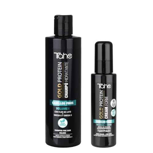Tahe Gold Protein for Fine Hair Small Kit - Shampoo 300ml + Styling Cream 100ml Beauty & Personal Care Tahe
