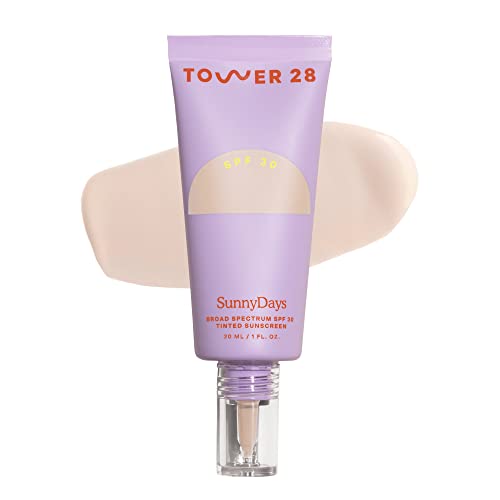 Tower 28 SunnyDays SPF 30 Tinted Moisturizer - 2-in-1 Buildable Coverage Foundation + Mineral Sunscreen for Face - Zinc Oxide, Aloe & Prickly Pear Beauty and Personal Care Tower 28 Default Title