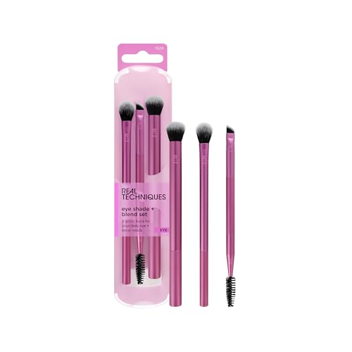 Real Techniques Eye Shade & Blend Makeup Brush Trio, For Eyeshadow & Liner, Makeup Tools for Shaping & Grooming Brows, Defined Makeup Look, Synthetic Beauty & Personal Care Real Techniques