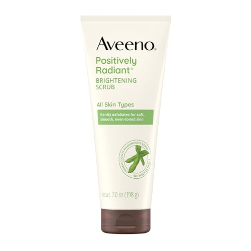 Aveeno Positively Radiant Skin Brightening Daily Facial Scrub with Moisture-Rich Soy Extract, Gently Exfoliates & Cleanses for Soft, Smooth, More Beauty & Personal Care Aveeno