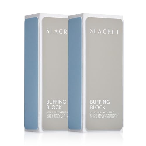 SEACRET Nail Buffer Block - 3-Way Salon Shine for Natural Nails, Smooths Ridges & Buffs to Glossy Finish Without Polish - Korean Made - Manicure Beauty and Personal Care SEACRET Default Title