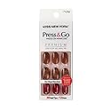 Kiss New York Press and Go False Nails Press On Nails Full Cover Nails Tips with Self Adhesive Tabs (Red Marble) Beauty & Personal Care KISS NEW YORK