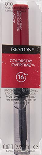 Revlon ColorStay Overtime Liquid Lip Color, Non-Stop Cherry [010] 0.07 oz (Pack of 3) Beauty & Personal Care REVLON