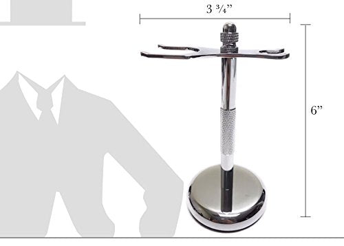 G.B.S Men's Shaving Set With Classic 178 Safety Razor, Shaving Brush Chrome Handle, Stainless Steel Brush Razor Stand, Shaving Bowl With Soap Grooming Beauty and Personal Care G.B.S
