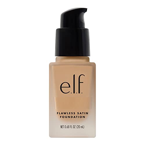e.l.f. Flawless Satin Foundation, Lightweight & Medium Coverage, Semi-Matte Finish, Vegan , Vanilla, 0.68 Fl Oz (20mL) Beauty & Personal Care e.l.f.