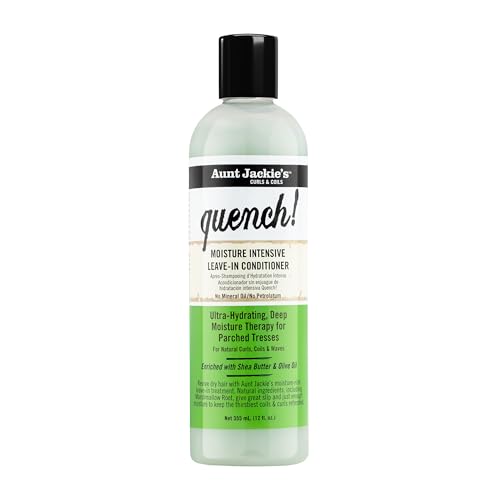 Aunt Jackie's Curls and Coils Quench Moisture Intensive Leave-In Hair Conditioner for Natural Curls, Coils and Waves, Enriched with Shea Butter, 12 oz Beauty and Personal Care Aunt Jackie's Default Title