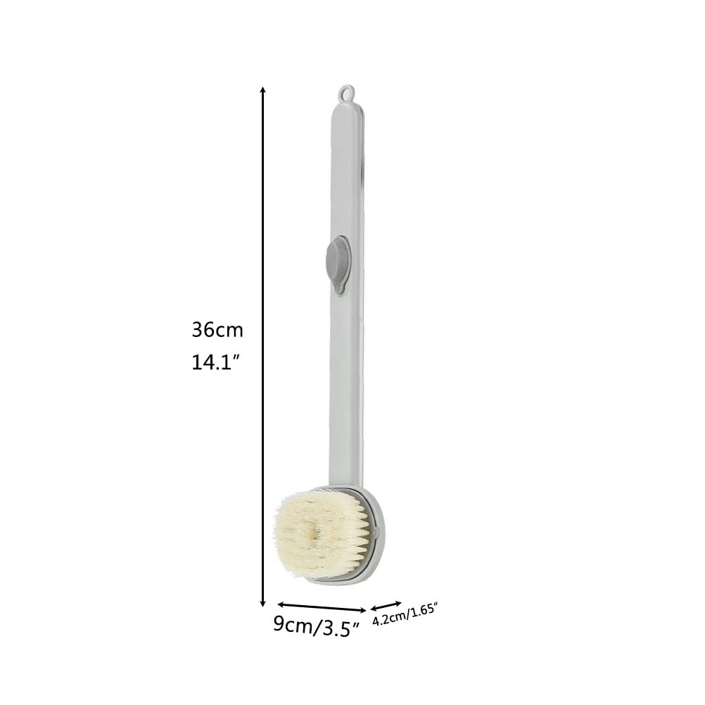 Shower Brush, Long Handle Shower Scrub Brush, Long Handle Bathroom Massage Cleaning Brush, Soap Dispenser Back Brush for Shower Brush Beauty and Personal Care Cricia
