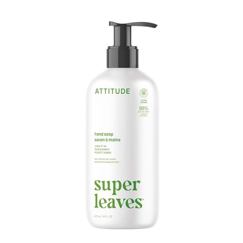 ATTITUDE Liquid Hand Soap, EWG Verified, Plant and Mineral-Based, Vegan Personal Care Products, Pear & Amber, 16 Fl Oz Beauty & Personal Care ATTITUDE