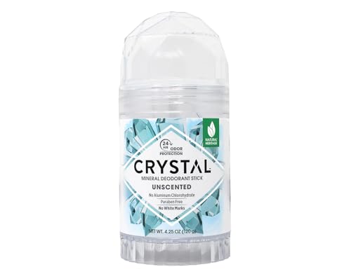 Crystal Mineral Deodorant Stick, Unscented 4.25 oz (Pack of 12) Beauty and Personal Care Crystal Essence