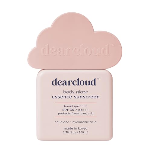 dearcloud Body Glaze Essence Sunscreen SPF 30 - Moisturizing Body Sunscreen - Korean Skincare Essential - Squalane & Hyaluronic Acid (3.38 fl oz) Beauty & Personal Care dearcloud