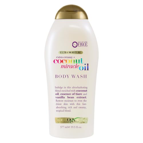 OGX Extra Creamy + Coconut Miracle Oil Ultra Moisture Body Wash, Rich Shower Gel for Dry Skin Infused with Coconut Oil, Body Wash for Women Beauty & Personal Care OGX